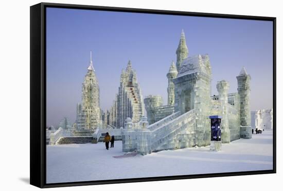 Spectacular Ice Sculptures, Harbin Ice and Snow Festival in Harbin, Heilongjiang Province, China-Gavin Hellier-Framed Stretched Canvas