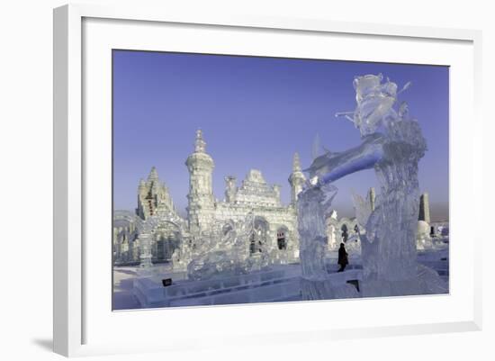 Spectacular Ice Sculptures, Harbin Ice and Snow Festival in Harbin, Heilongjiang Province, China-Gavin Hellier-Framed Photographic Print