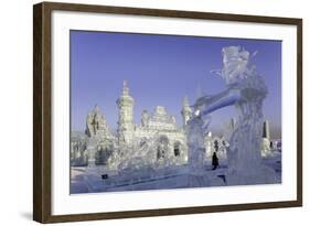 Spectacular Ice Sculptures, Harbin Ice and Snow Festival in Harbin, Heilongjiang Province, China-Gavin Hellier-Framed Photographic Print