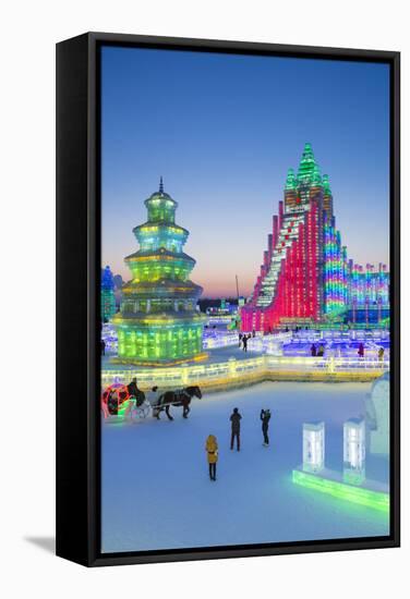 Spectacular Illuminated Ice Sculptures-Gavin Hellier-Framed Stretched Canvas