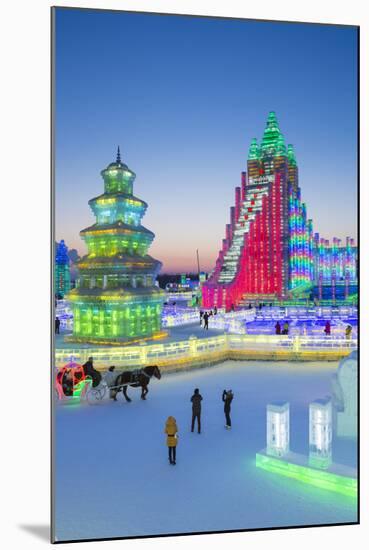 Spectacular Illuminated Ice Sculptures-Gavin Hellier-Mounted Photographic Print