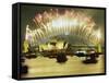 Spectacular New Year's Eve Firework Display, Sydney, New South Wales, Australia, Pacific-Robert Francis-Framed Stretched Canvas