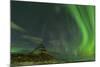 Spectacular Northern Lights over Mount Kirkjufell in Iceland-null-Mounted Photographic Print