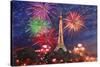 Spectacular Paris France Silvester Fireworks-Martina Bleichner-Stretched Canvas