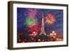 Spectacular Paris France Silvester Fireworks-Martina Bleichner-Framed Art Print