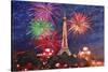 Spectacular Paris France Silvester Fireworks-Martina Bleichner-Stretched Canvas