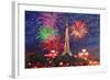 Spectacular Paris France Silvester Fireworks-Martina Bleichner-Framed Art Print