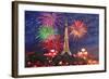 Spectacular Paris France Silvester Fireworks-Martina Bleichner-Framed Art Print