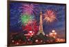 Spectacular Paris France Silvester Fireworks-Martina Bleichner-Framed Art Print