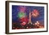 Spectacular Paris France Silvester Fireworks-Martina Bleichner-Framed Premium Giclee Print