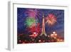 Spectacular Paris France Silvester Fireworks-Martina Bleichner-Framed Premium Giclee Print
