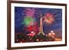 Spectacular Paris France Silvester Fireworks-Martina Bleichner-Framed Art Print