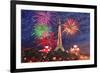 Spectacular Paris France Silvester Fireworks-Martina Bleichner-Framed Art Print