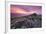 Spectacular Pink Sunrise Above Belstone Tor, Dartmoor, Devon, England. Winter-Adam Burton-Framed Photographic Print