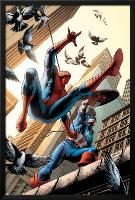 Spectacular Spider-Man No.16 Cover: Spider-Man and Captain America Fighting-Michael Ryan-Lamina Framed Poster