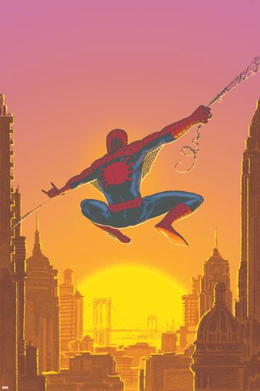 Spectacular Spider-Man No.27 Cover: Spider-Man Swinging-Mark Buckingham-Lamina Framed Poster