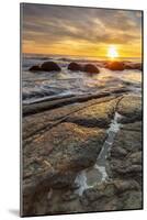 Spectacular sunrise at The Moeraki Boulders, Moeraki Beach, Otago, South Island, New Zealand-Ed Rhodes-Mounted Photographic Print