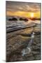 Spectacular sunrise at The Moeraki Boulders, Moeraki Beach, Otago, South Island, New Zealand-Ed Rhodes-Mounted Photographic Print