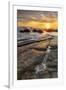 Spectacular sunrise at The Moeraki Boulders, Moeraki Beach, Otago, South Island, New Zealand-Ed Rhodes-Framed Photographic Print