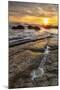 Spectacular sunrise at The Moeraki Boulders, Moeraki Beach, Otago, South Island, New Zealand-Ed Rhodes-Mounted Photographic Print