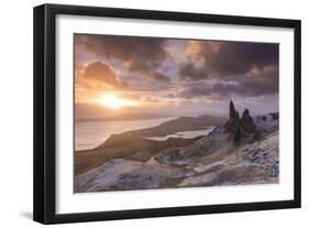 Spectacular Sunrise over the Old Man of Storr, Isle of Skye, Scotland. Winter (December)-Adam Burton-Framed Photographic Print