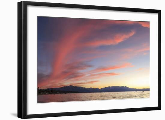 Spectacular Sunset Colors, Lake Tahoe, California, USA-Tom Norring-Framed Photographic Print
