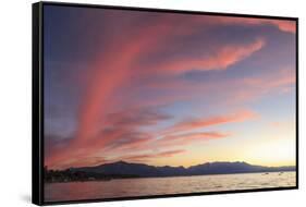 Spectacular Sunset Colors, Lake Tahoe, California, USA-Tom Norring-Framed Stretched Canvas