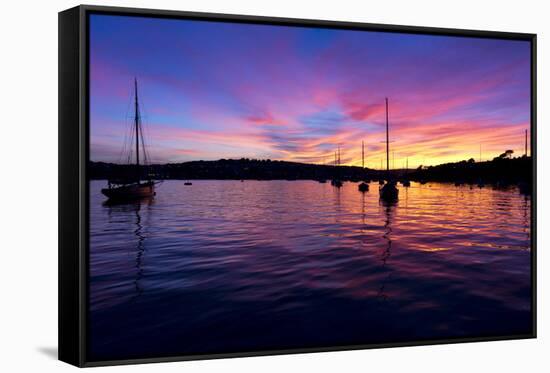 Spectacular Sunset, Falmouth Harbour, Cornwall, England, United Kingdom, Europe-Peter Groenendijk-Framed Stretched Canvas