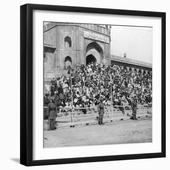 Spectators at Jumma Masjid, Bangalore, India, 1900s-H & Son Hands-Framed Giclee Print