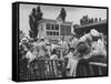 Spectators Attending the Kentucky Derby-null-Framed Stretched Canvas