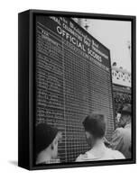 Spectators Checking the Official Score Board in the Golf Tournament-null-Framed Stretched Canvas