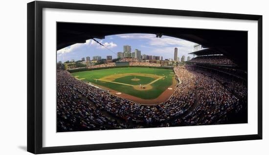 Spectators in a Stadium, Wrigley Field, Chicago Cubs, Chicago, Cook County, Illinois, USA-null-Framed Photographic Print