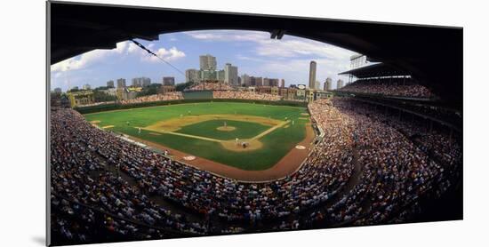 Spectators in a Stadium, Wrigley Field, Chicago Cubs, Chicago, Cook County, Illinois, USA-null-Mounted Photographic Print