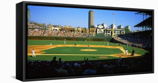 Spectators in a Stadium, Wrigley Field, Chicago Cubs, Chicago, Cook County, Illinois, USA-null-Framed Stretched Canvas