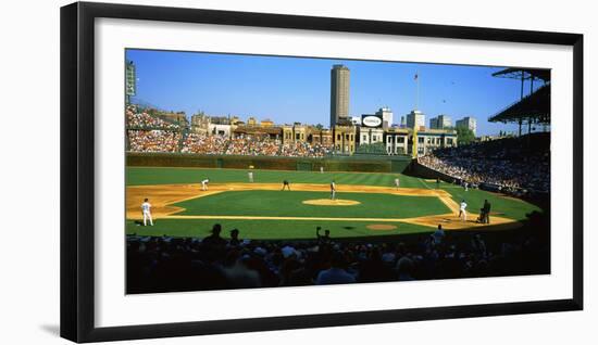 Spectators in a Stadium, Wrigley Field, Chicago Cubs, Chicago, Cook County, Illinois, USA-null-Framed Premium Photographic Print