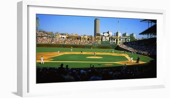 Spectators in a Stadium, Wrigley Field, Chicago Cubs, Chicago, Cook County, Illinois, USA-null-Framed Photographic Print