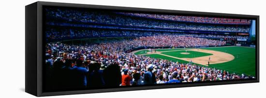 Spectators in Baseball Stadium, Shea Stadium, Flushing, Queens, New York City, New York State, US-null-Framed Stretched Canvas