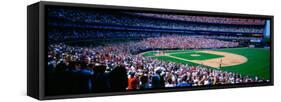 Spectators in Baseball Stadium, Shea Stadium, Flushing, Queens, New York City, New York State, US-null-Framed Stretched Canvas