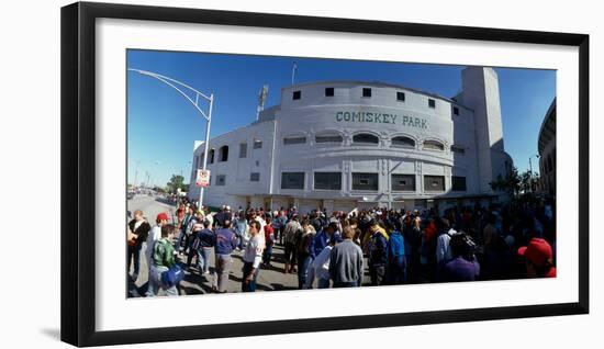 Spectators in front of a baseball stadium, U.S. Cellular Field, Chicago, Cook County, Illinois, USA-null-Framed Photographic Print