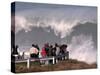 Spectators Line the Bluff at La Jolla Cove to Get a Good Look at the Large Surf in San Diego-null-Stretched Canvas