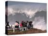 Spectators Line the Bluff at La Jolla Cove to Get a Good Look at the Large Surf in San Diego-null-Stretched Canvas