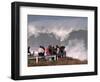 Spectators Line the Bluff at La Jolla Cove to Get a Good Look at the Large Surf in San Diego-null-Framed Photographic Print