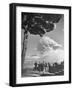 Spectators Viewing Eruption of Volcano Mount Vesuvius-George Rodger-Framed Premium Photographic Print