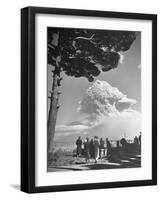 Spectators Viewing Eruption of Volcano Mount Vesuvius-George Rodger-Framed Photographic Print