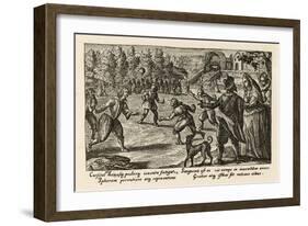 Spectators Watch a Game of Football-Crispijn de Passe-Framed Art Print