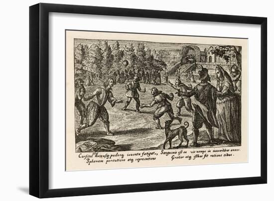 Spectators Watch a Game of Football-Crispijn de Passe-Framed Art Print