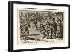 Spectators Watch a Game of Football-Crispijn de Passe-Framed Art Print