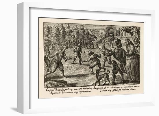 Spectators Watch a Game of Football-Crispijn de Passe-Framed Art Print