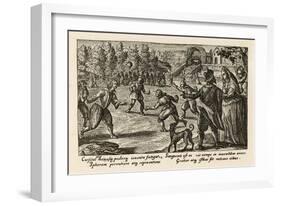 Spectators Watch a Game of Football-Crispijn de Passe-Framed Art Print