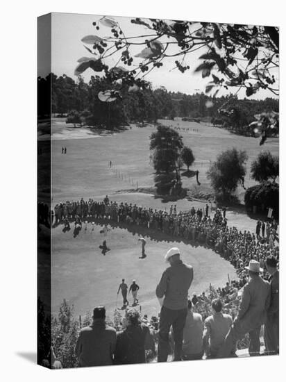 Spectators Watching as Men Compete in the Golf Tournament, Riviera Country Club-John Florea-Stretched Canvas